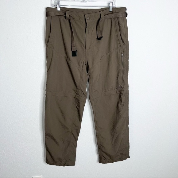 The North Face Hiking Pants Men 36  Brown Convertible Shorts Outdoors X - Picture 1 of 10